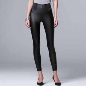 < Simply Vera Vera Wang > Faux Leather Leggings